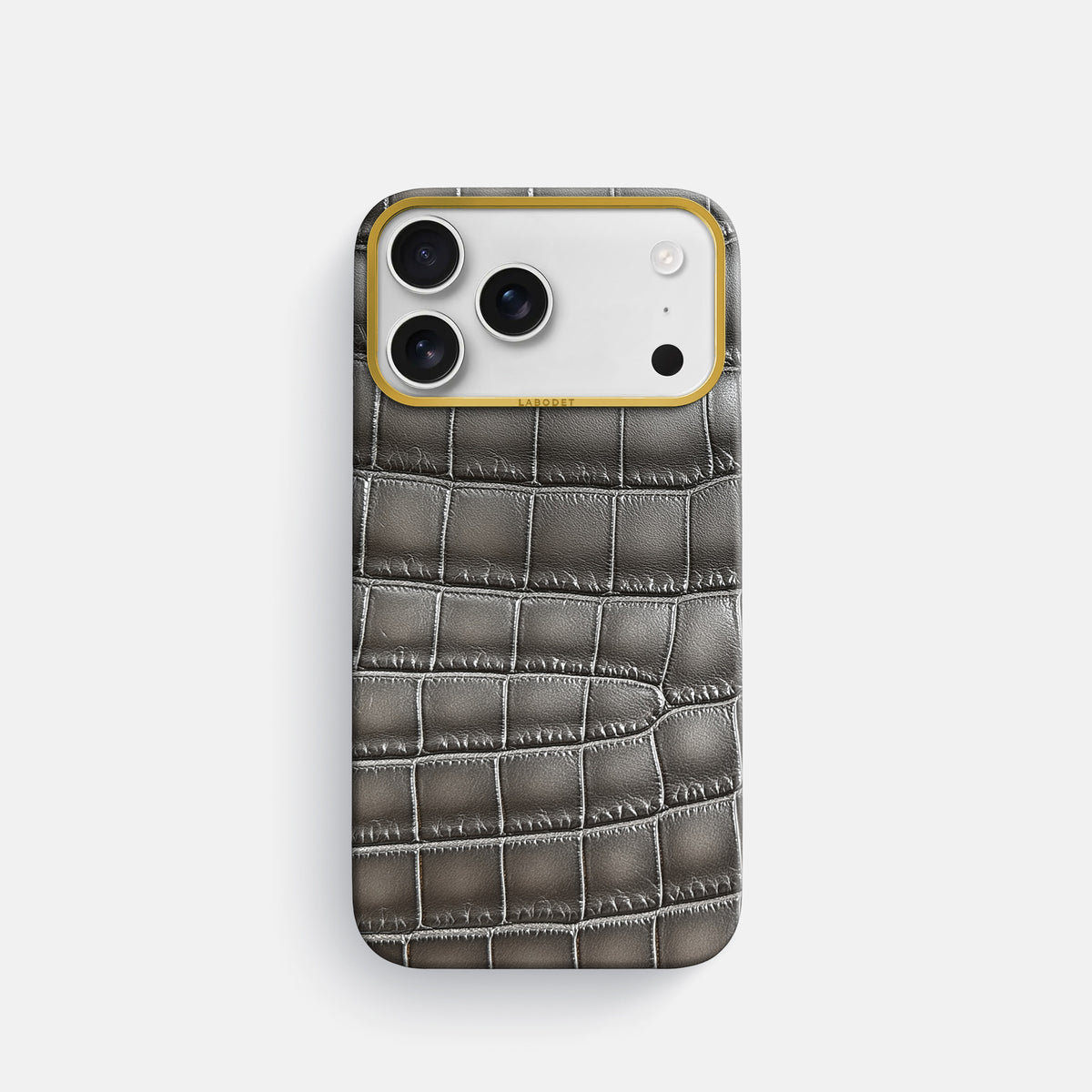 Classic Case For iPhone 17 Pro In Patina Alligator -1 | Grey-Gold