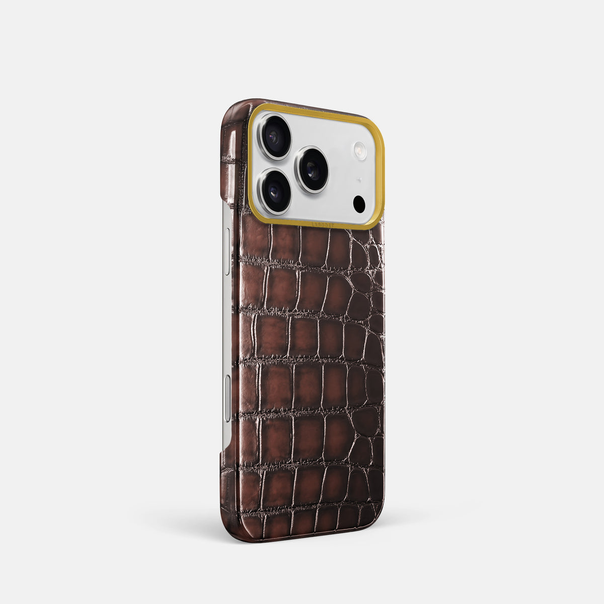 Classic Case For iPhone 17 Pro In Patina Alligator -2 | Havana-Brown-Gold