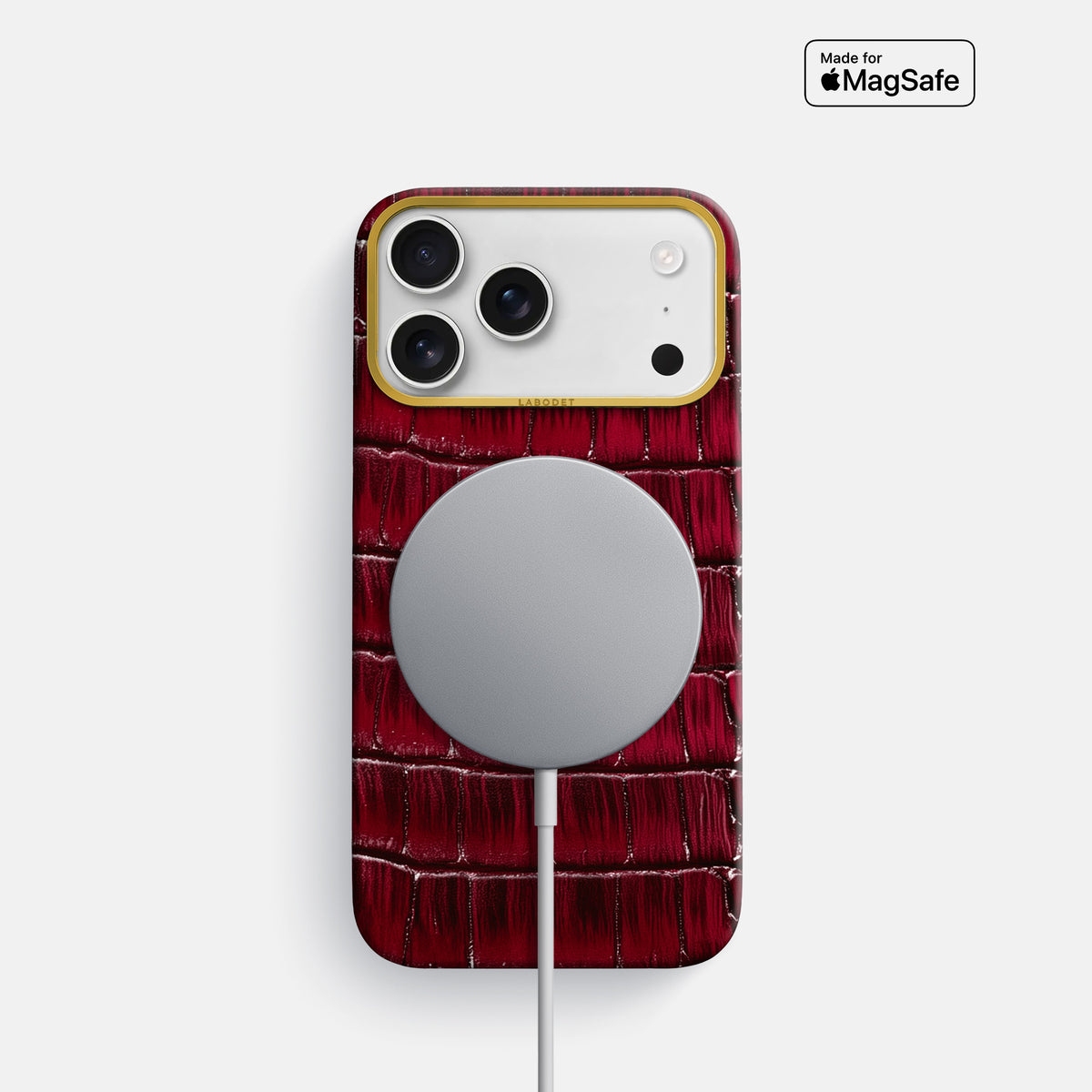 Classic Case For iPhone 17 Pro In Patina Alligator -5 | Havana-Burgundy-Gold