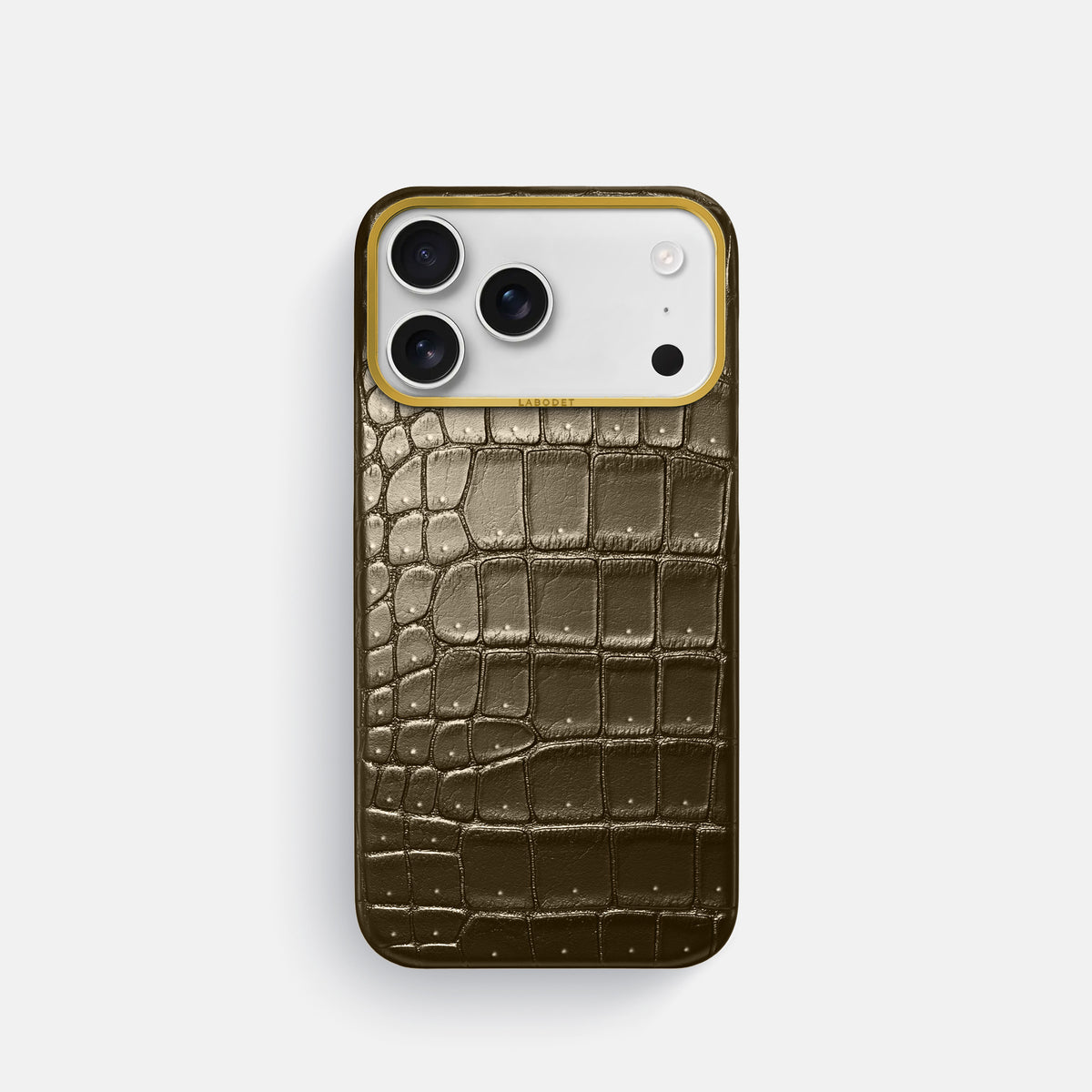 Classic Case For iPhone 17 Pro In Porosus Crocodile -1 | Bronze-Gold