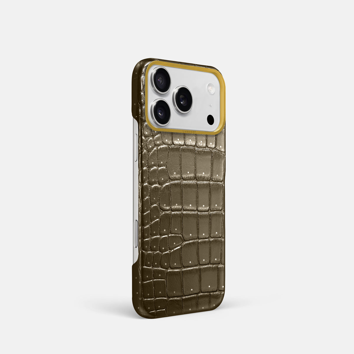 Classic Case For iPhone 17 Pro In Porosus Crocodile -2 | Bronze-Gold