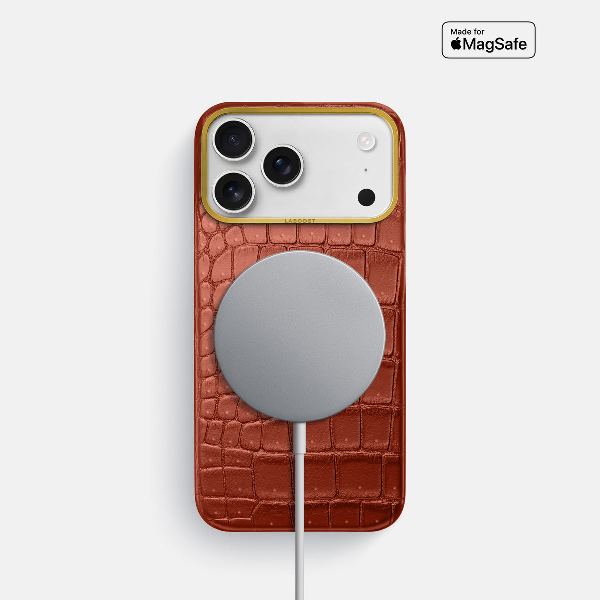 Classic Case For iPhone 17 Pro In Porosus Crocodile -5 | Nuts-Gold