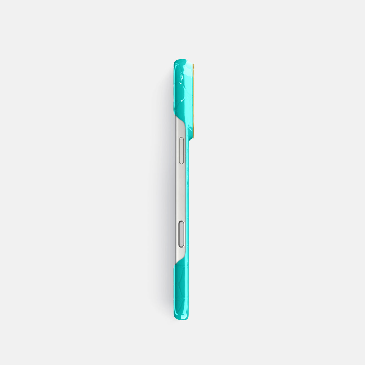 Classic Case For iPhone 17 Pro In Shiny Alligator -3 | Mint-Gold