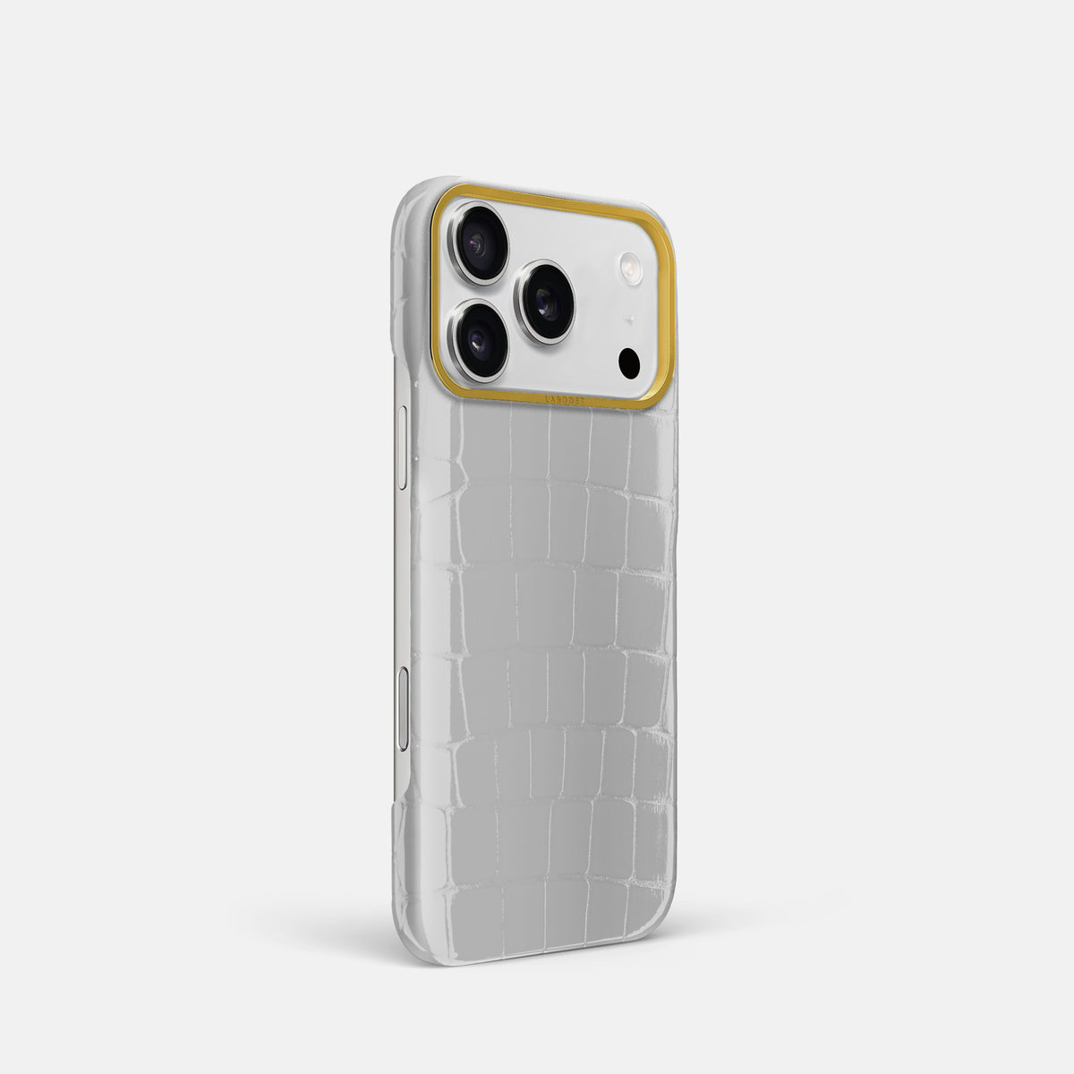 Classic Case For iPhone 17 Pro In Shiny Alligator -2 | White-Gold