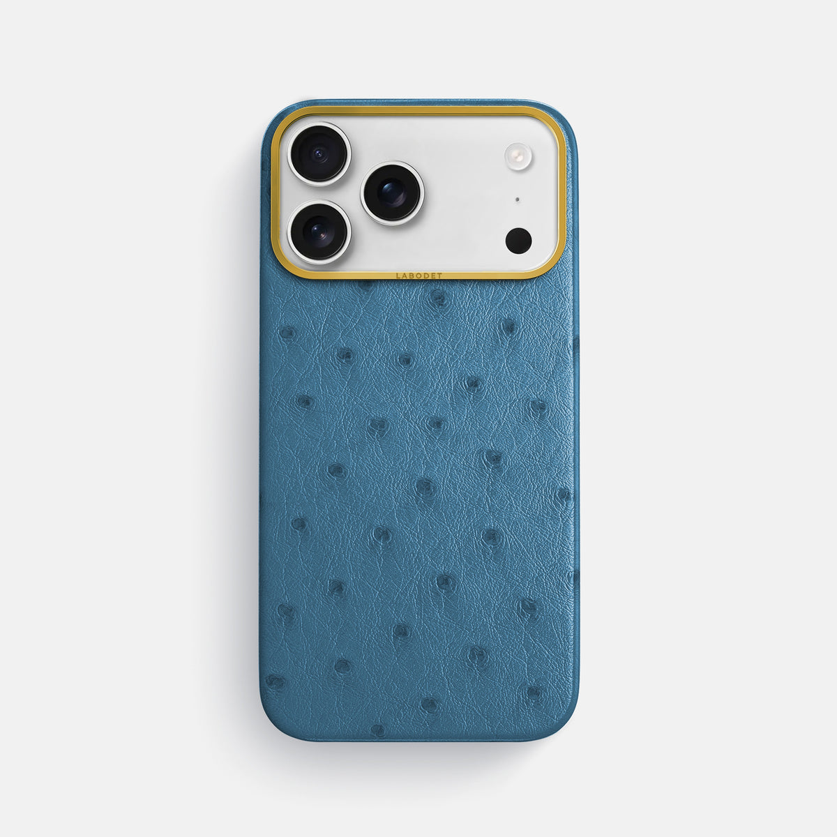Classic Case For iPhone 18 Pro Max In Ostrich -1 | Blue-Jeans-Gold