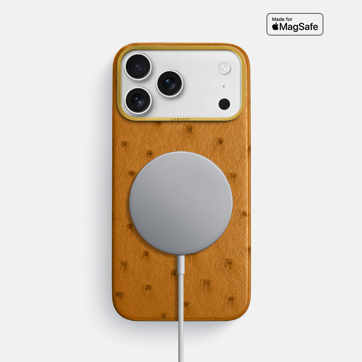 Classic Case For iPhone 18 Pro Max In Ostrich -5 | Chestnut-Gold
