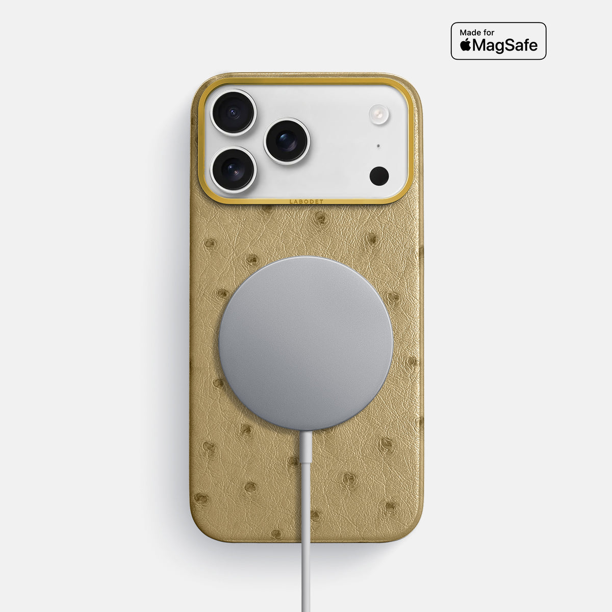 Classic Case For iPhone 18 Pro Max In Ostrich -5 | Desert-Sand-Gold