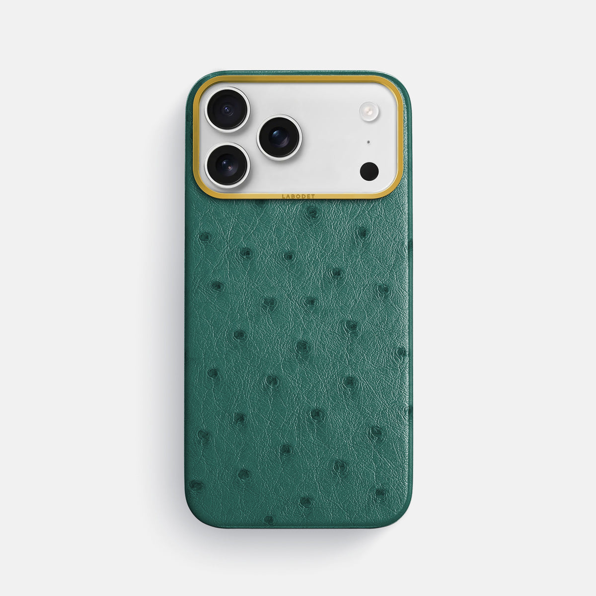 Classic Case For iPhone 18 Pro Max In Ostrich -1 | Forest-Green-Gold