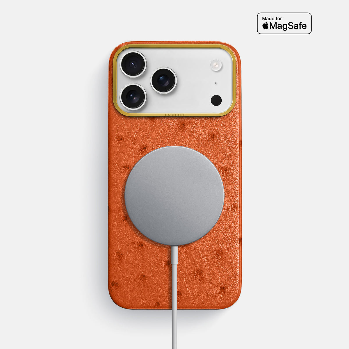 Classic Case For iPhone 18 Pro Max In Ostrich -5 | Orange-Gold
