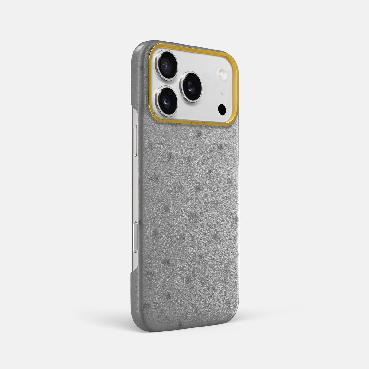Classic Case For iPhone 18 Pro Max In Ostrich -2 | Silver-Gold