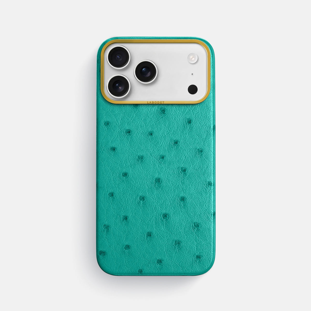 Classic Case For iPhone 18 Pro Max In Ostrich -1 | Turquoise-Gold