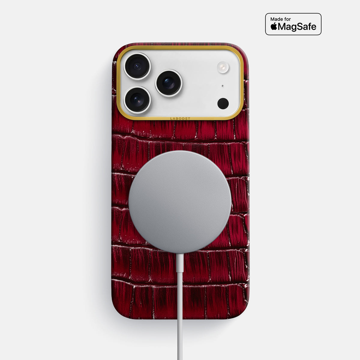 Classic Case For iPhone 18 Pro Max In Patina Alligator -5 | Havana-Burgundy-Gold