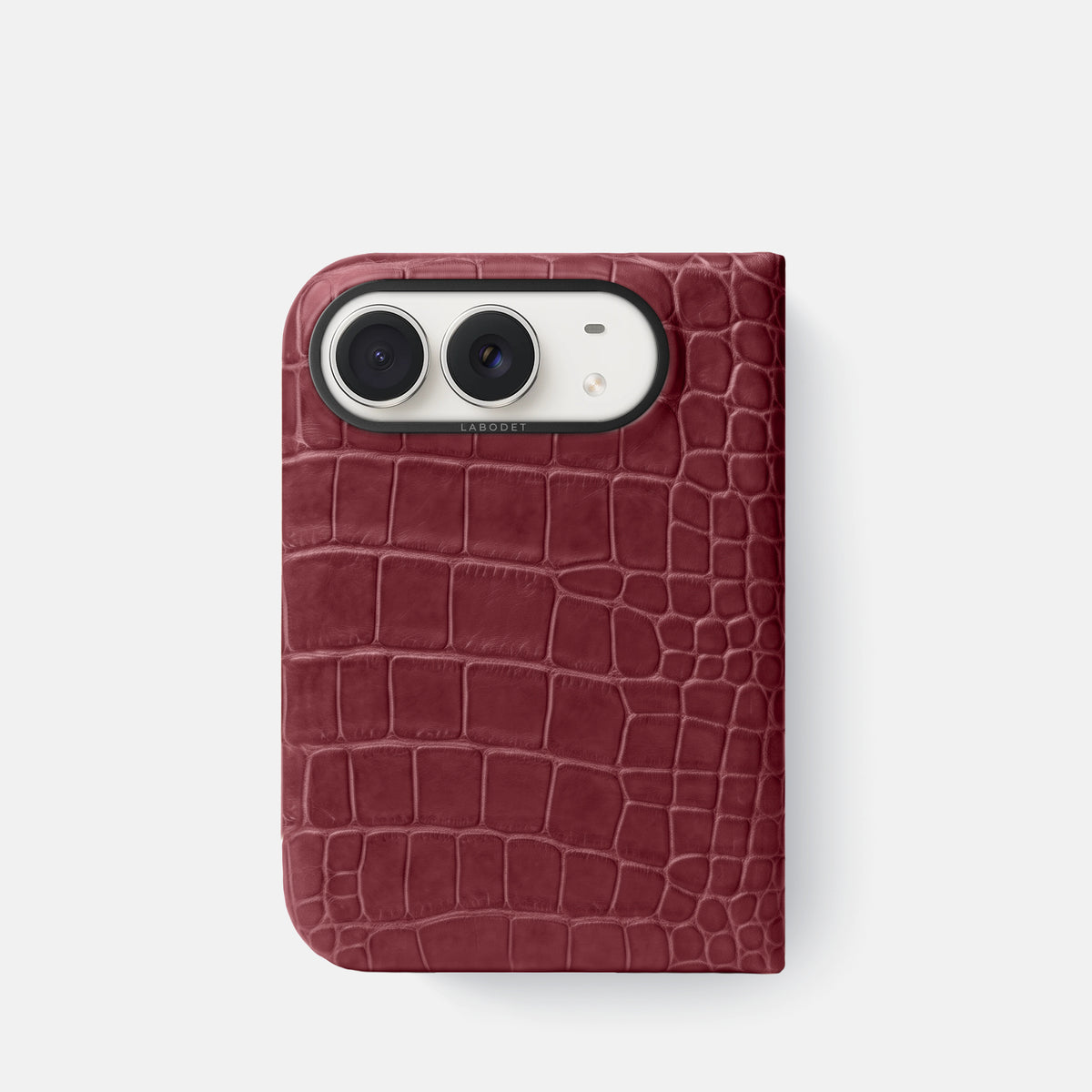 Classic Case For iPhone Duo In Alligator -1 | Burgundy-Black