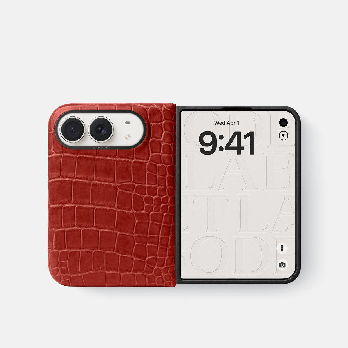Classic Case For iPhone Duo In Alligator -2 | Red-Black