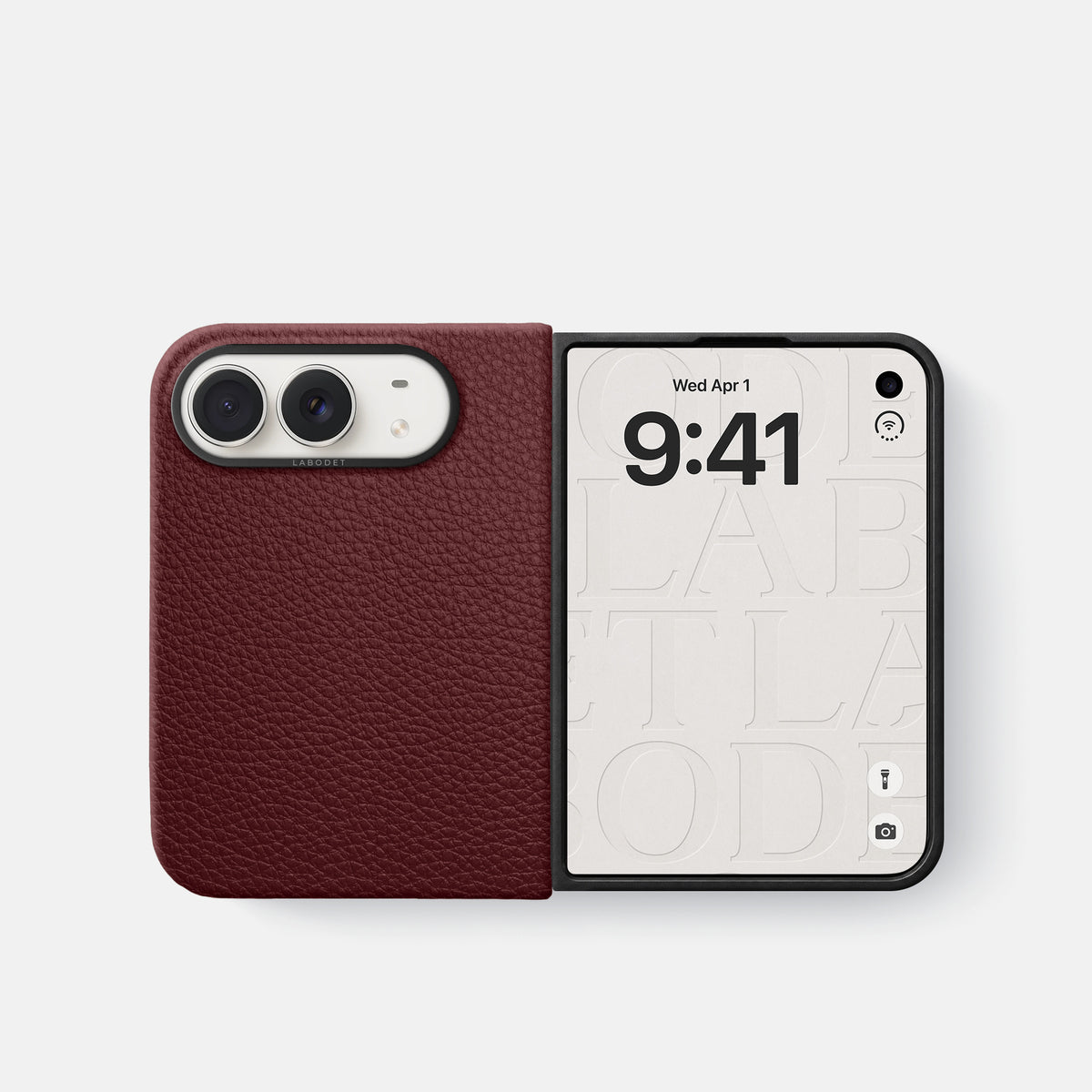 Classic Case For iPhone Duo In Calf -2 | Bordeaux-Black