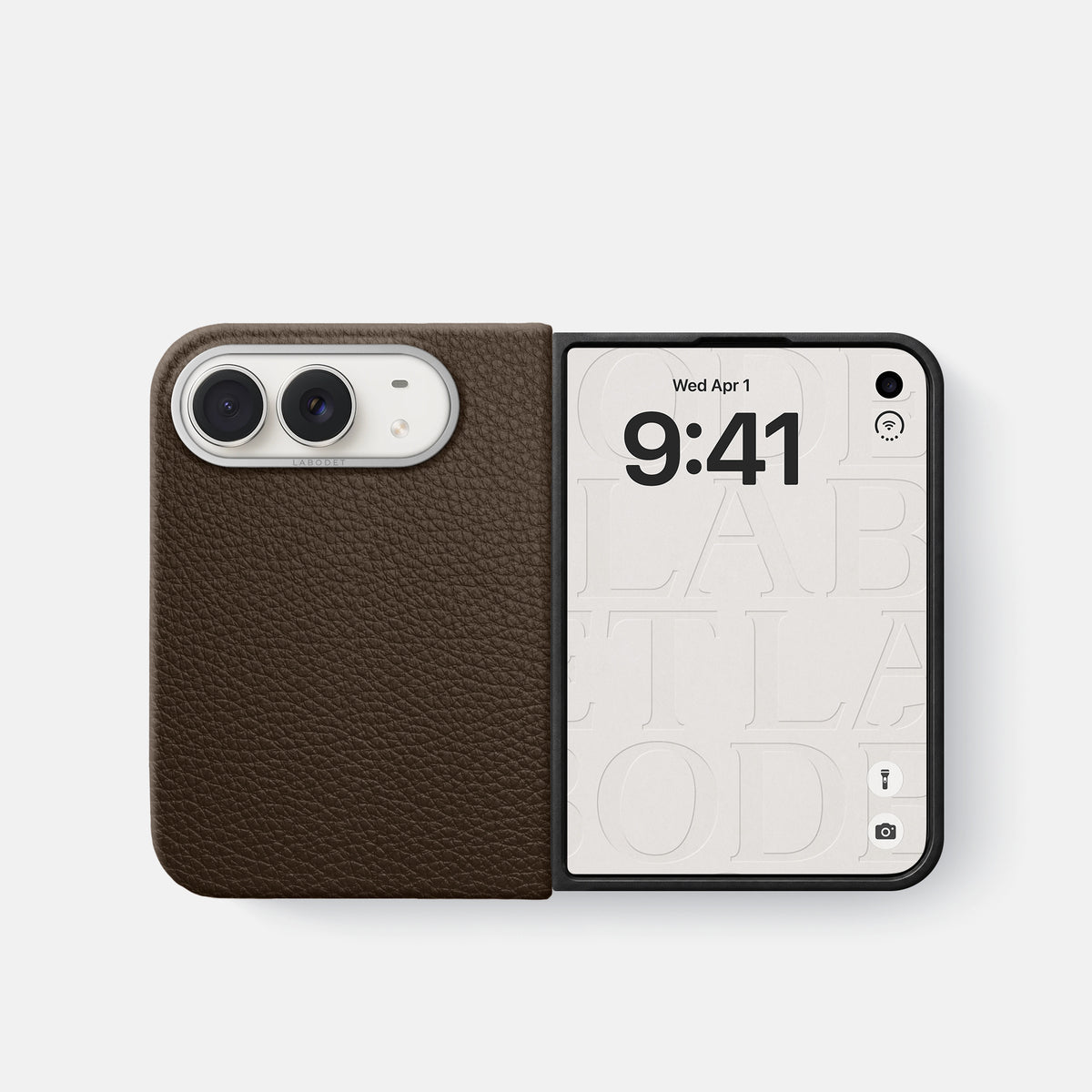 Classic Case For iPhone Duo In Calf -2 | Dark-Brown-Steel