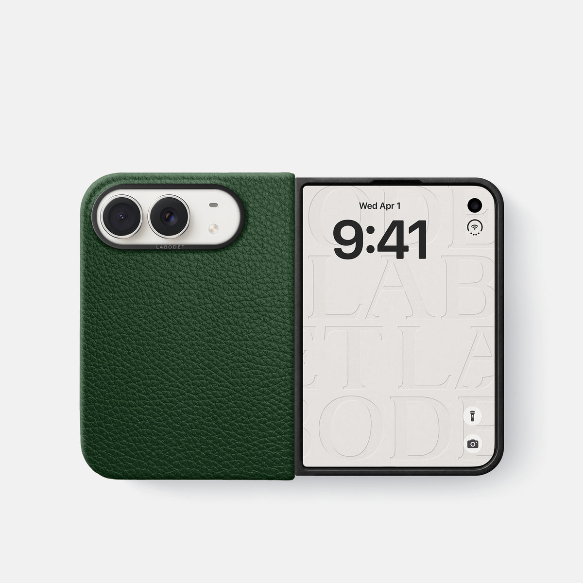 Classic Case For iPhone Duo In Calf -2 | Dark-Green-Black