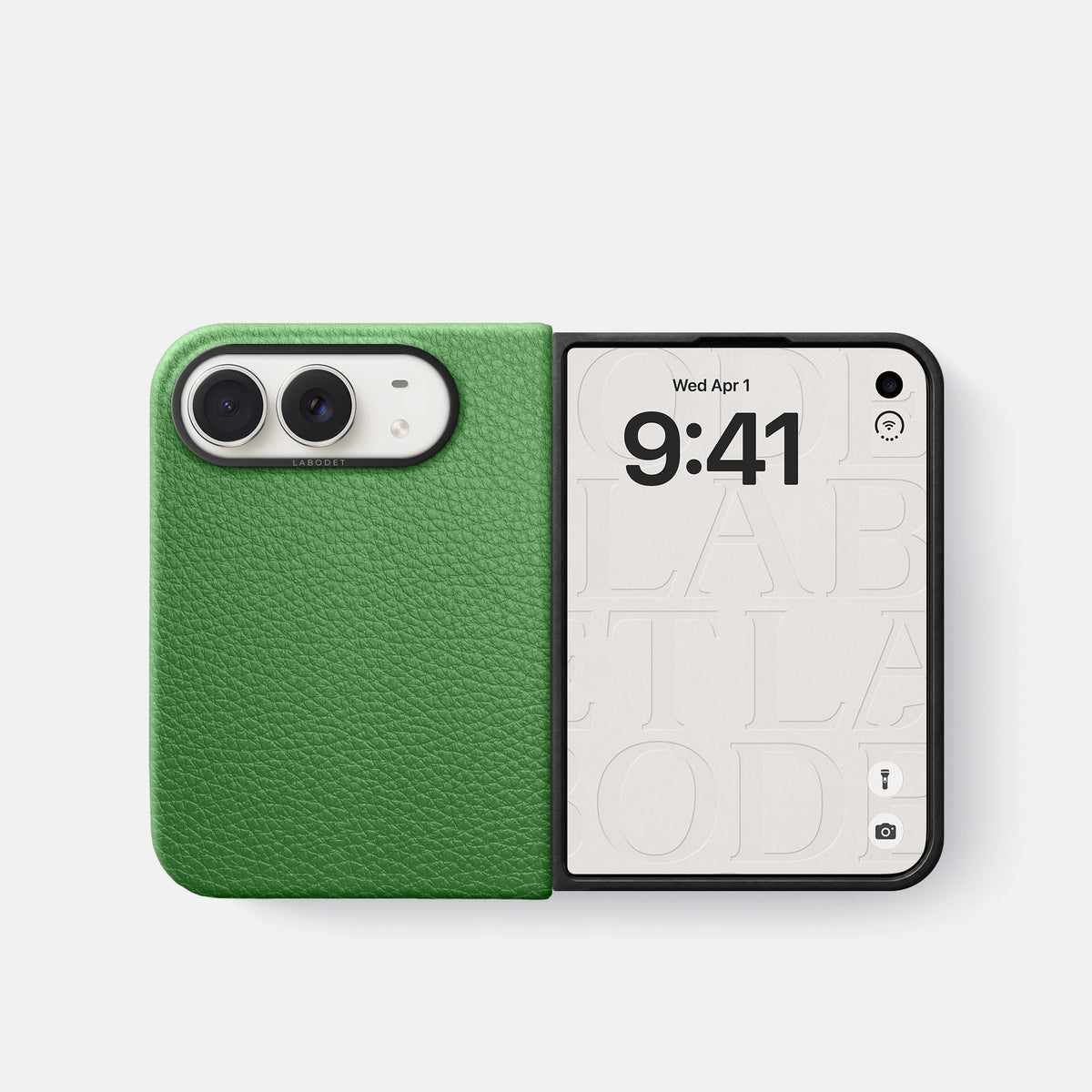 Classic Case For iPhone Duo In Calf -2 | Herb-Black