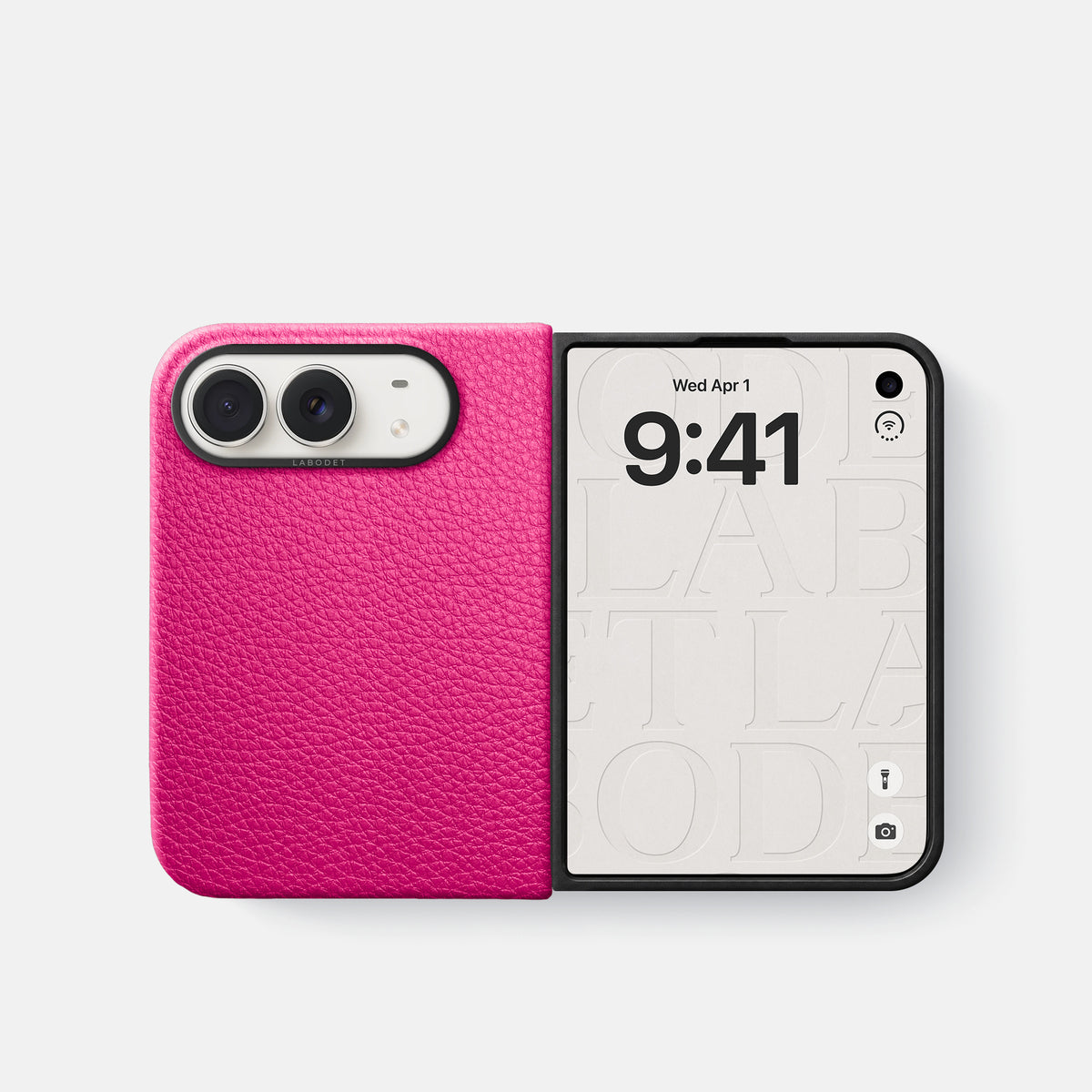 Classic Case For iPhone Duo In Calf -2 | Magenta-Black