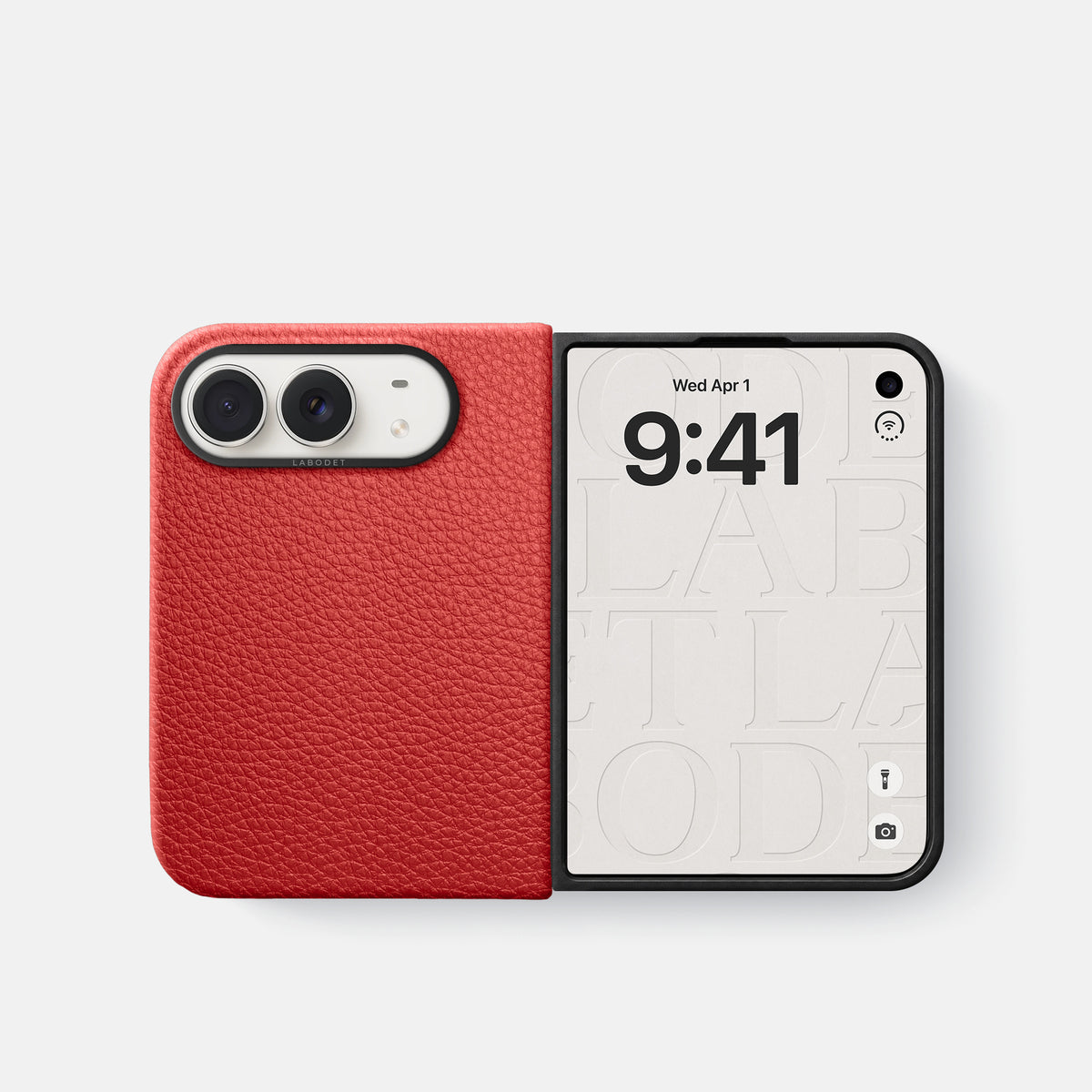 Classic Case For iPhone Duo In Calf -2 | Red-Black