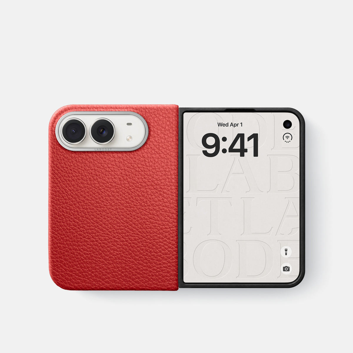 Classic Case For iPhone Duo In Calf -2 | Red-Steel