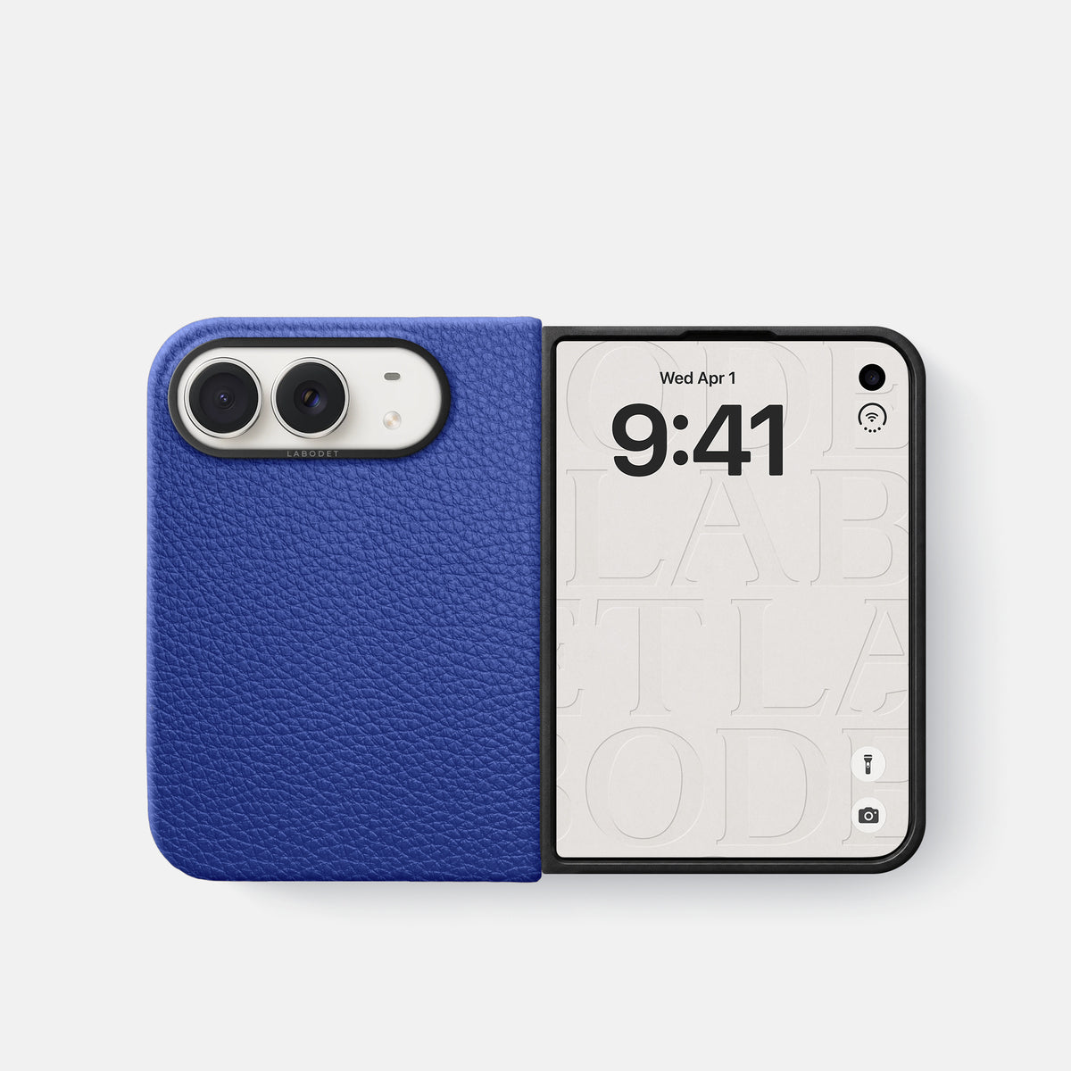 Classic Case For iPhone Duo In Calf -2 | Royal-Blue-Black