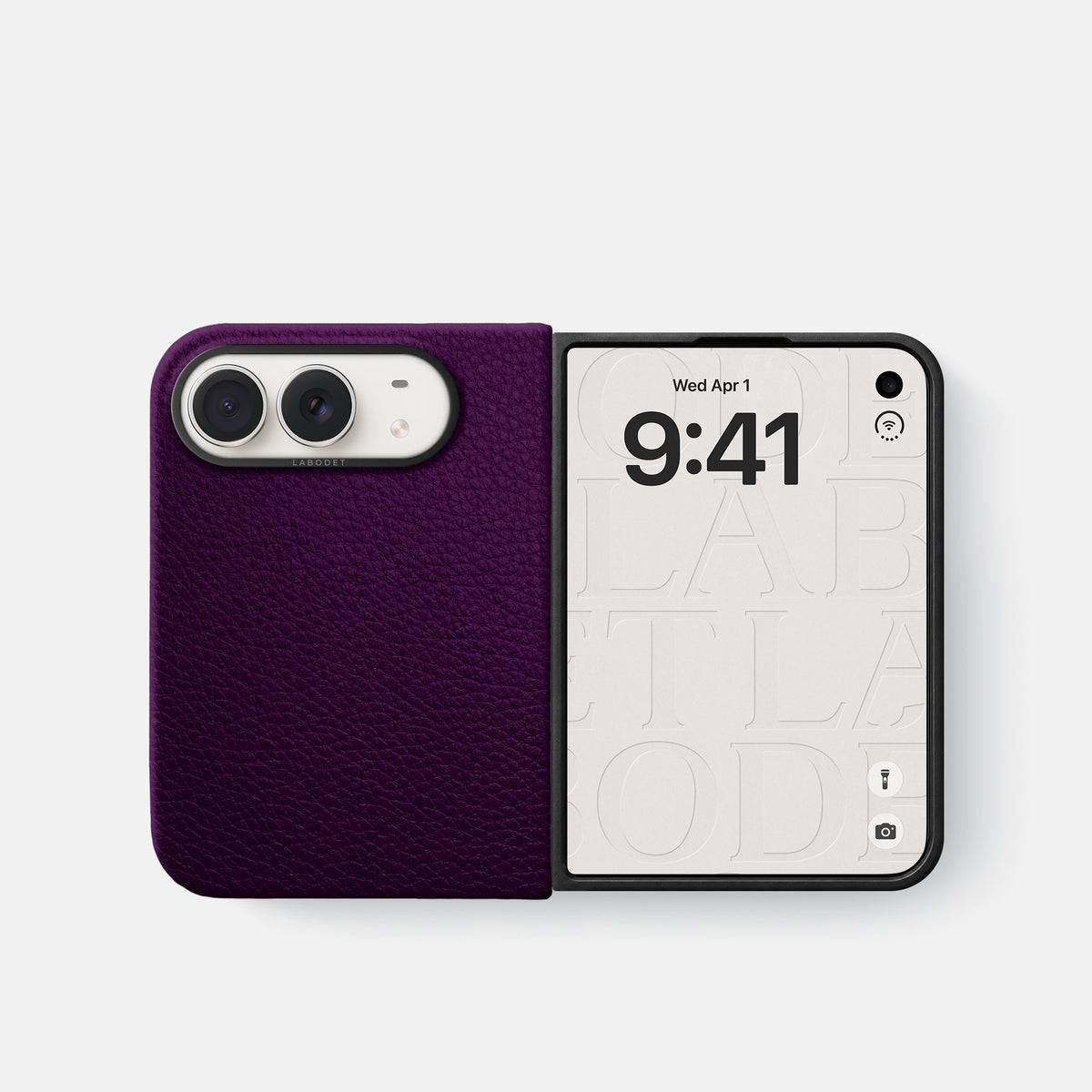 Classic Case For iPhone Duo In Calf -2 | Violet-Black