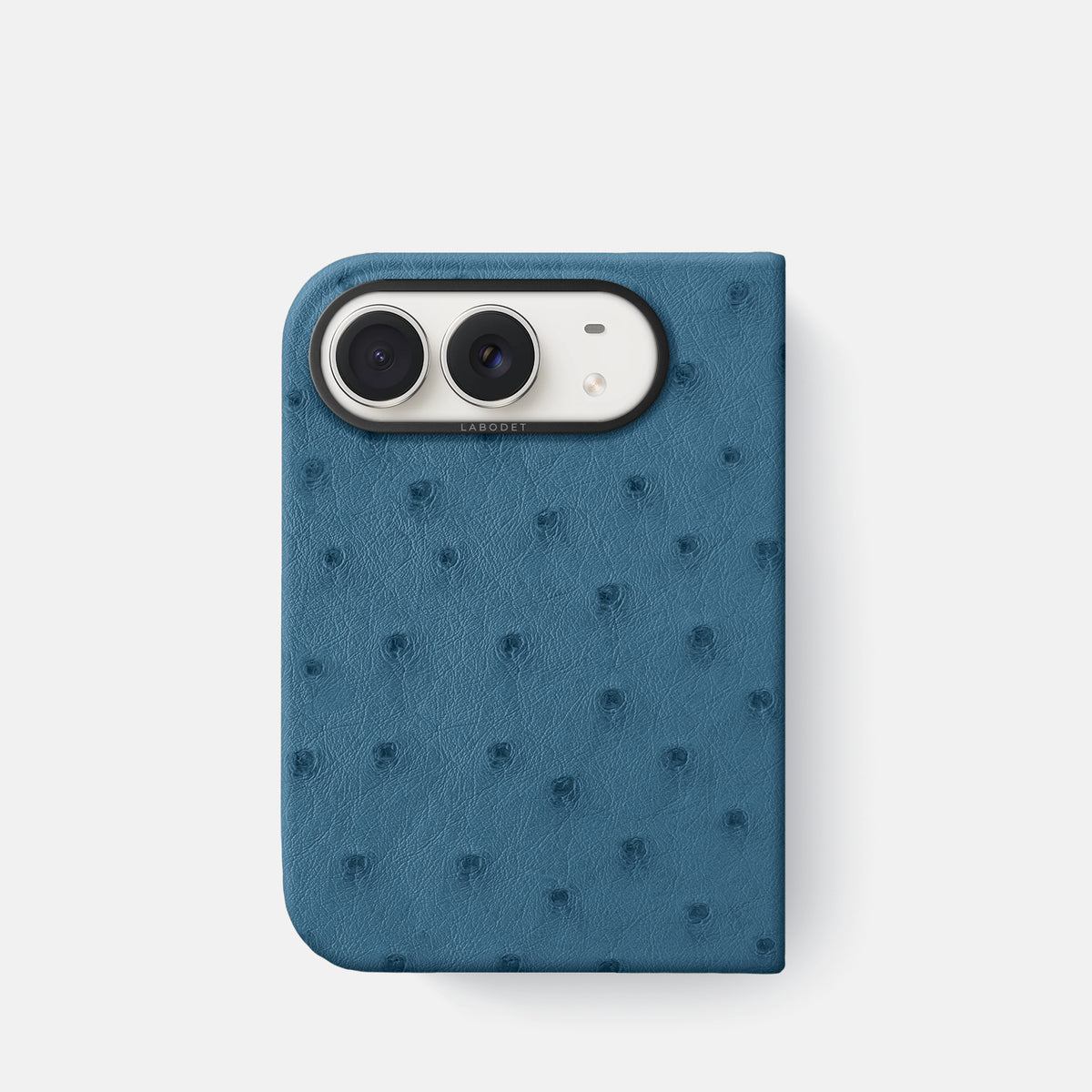 Classic Case For iPhone Duo In Ostrich -1 | Blue-Jeans-Black