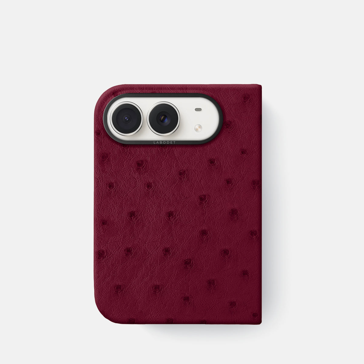 Classic Case For iPhone Duo In Ostrich -1 | Bordeaux-Black