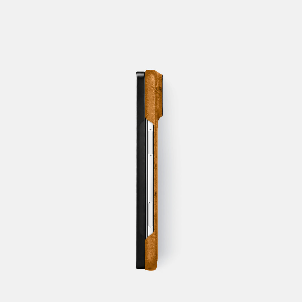 Classic Case For iPhone Duo In Ostrich -3 | Chestnut-Black