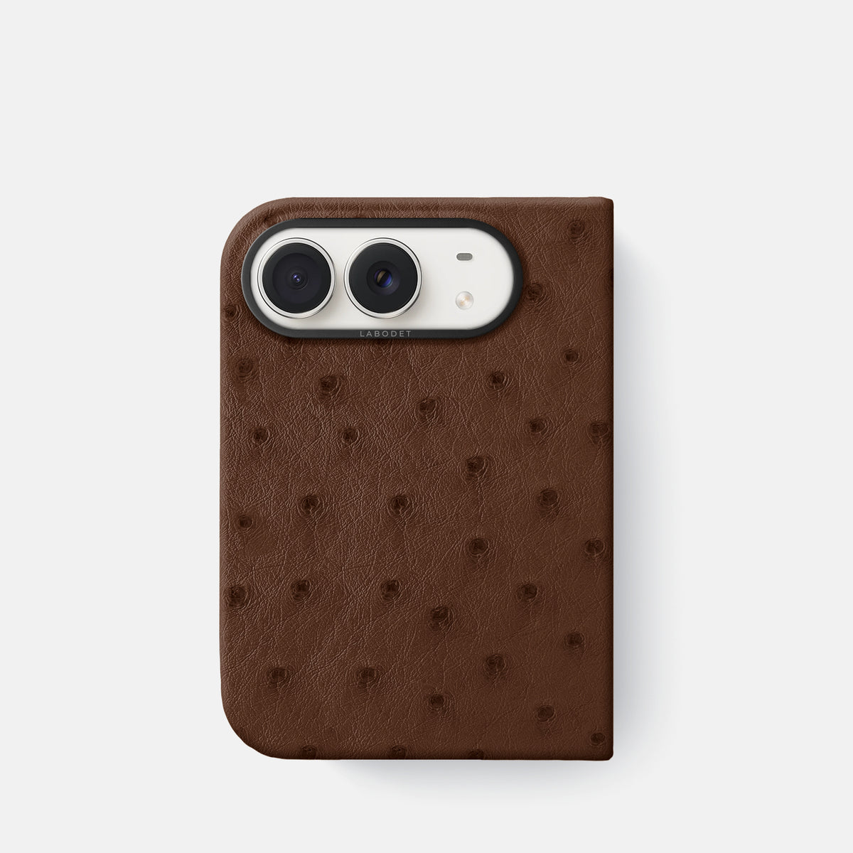 Classic Case For iPhone Duo In Ostrich -1 | Chocolate-Black