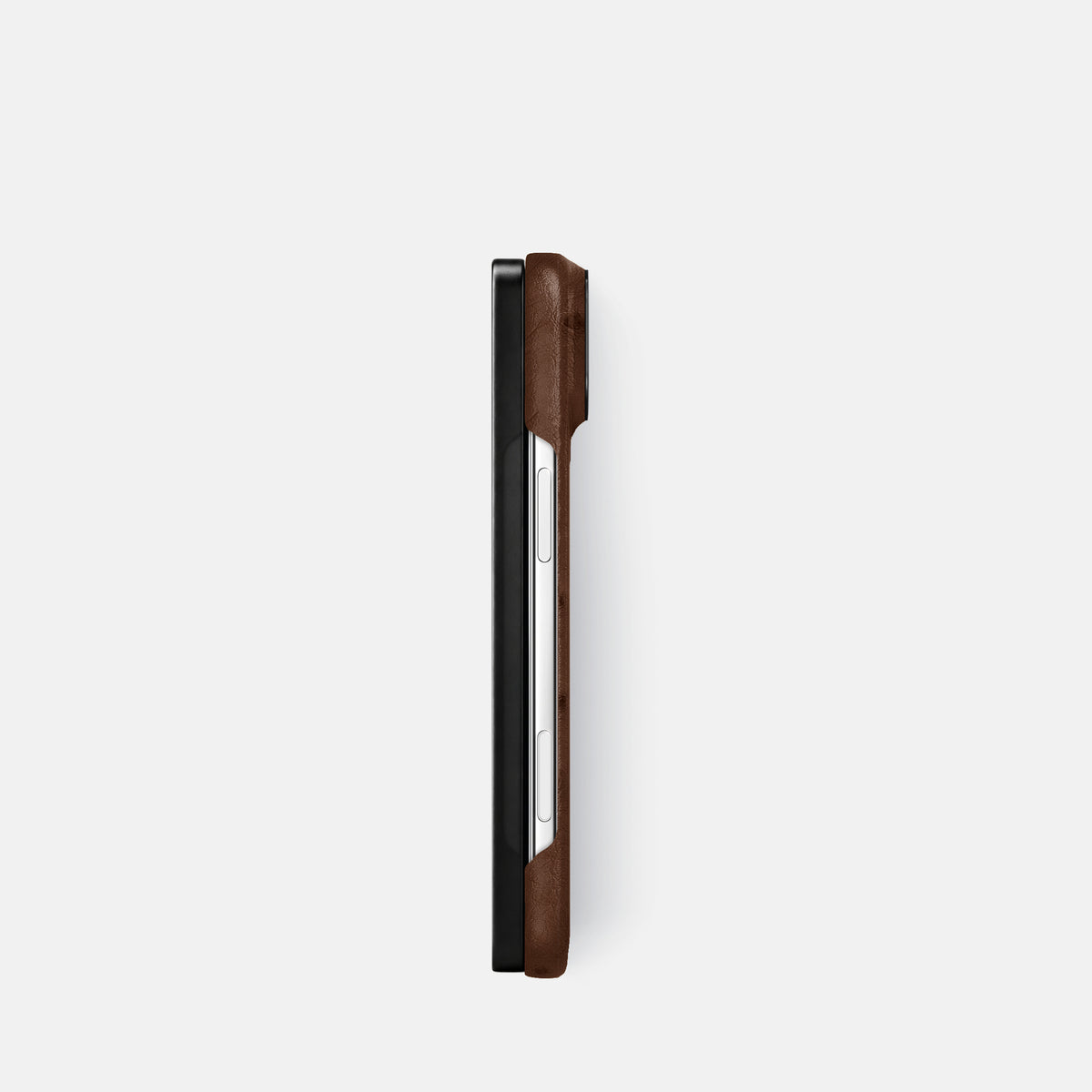 Classic Case For iPhone Duo In Ostrich -3 | Chocolate-Black