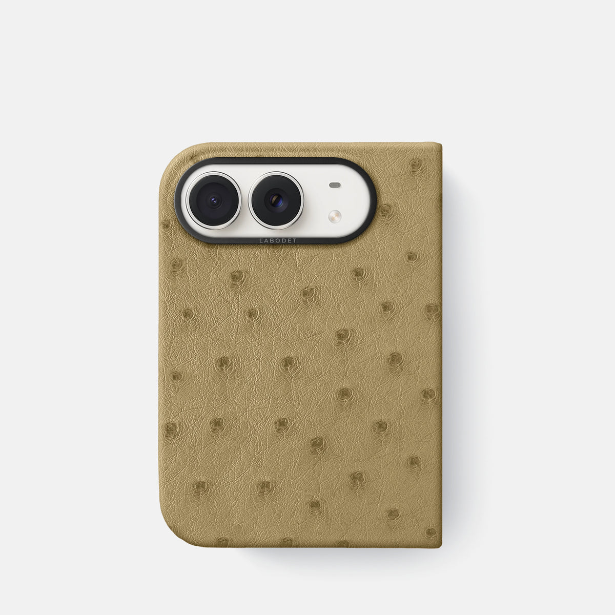 Classic Case For iPhone Duo In Ostrich -1 | Desert-Sand-Black