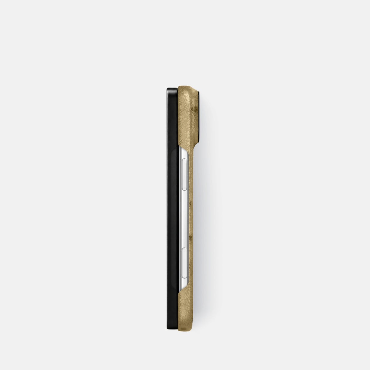 Classic Case For iPhone Duo In Ostrich -3 | Desert-Sand-Black