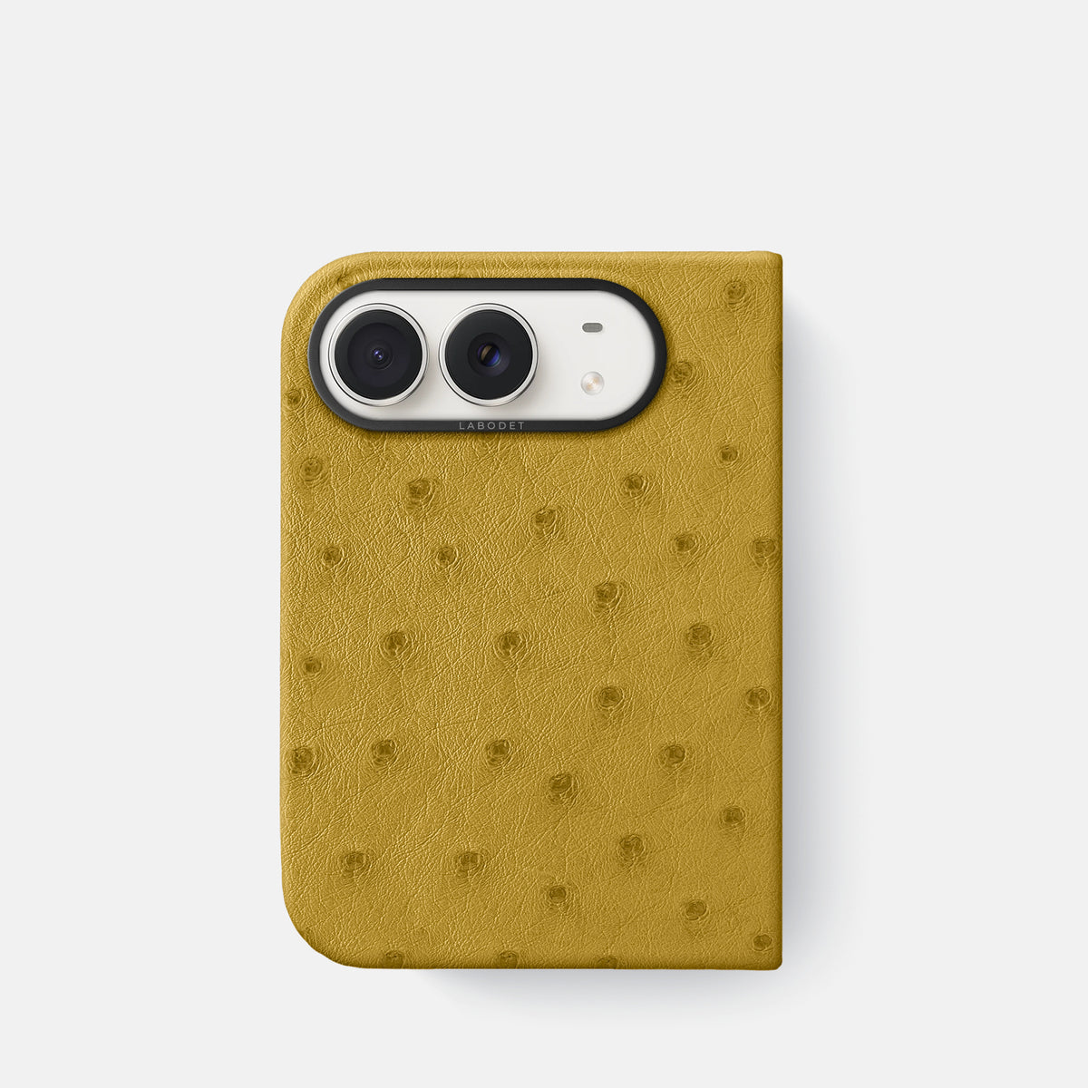 Classic Case For iPhone Duo In Ostrich -1 | Gold-Black