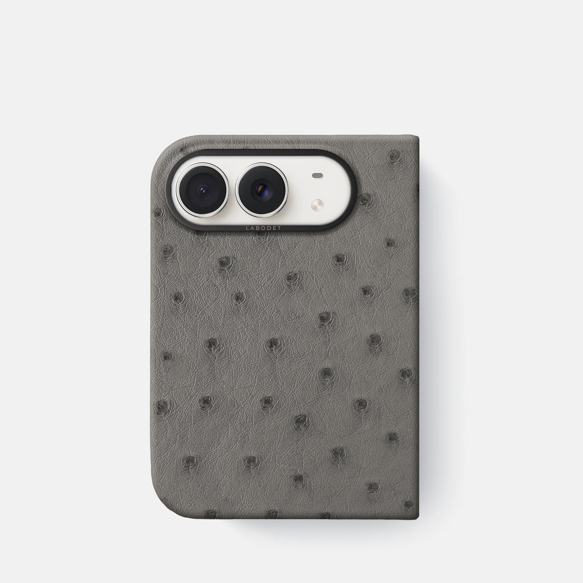 Classic Case For iPhone Duo In Ostrich -1 | Grey-Black
