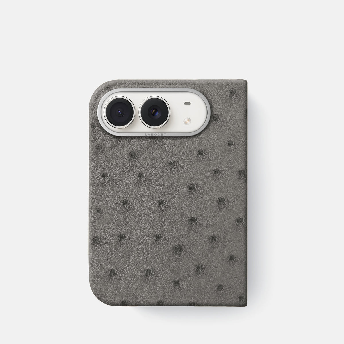 Classic Case For iPhone Duo In Ostrich -1 | Grey-Steel