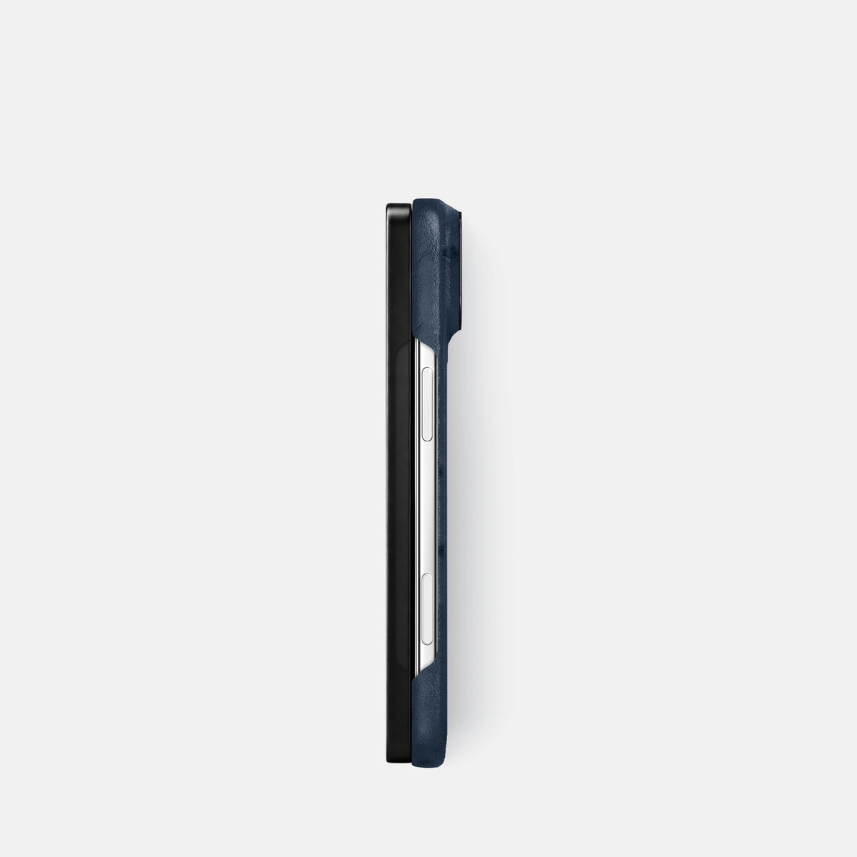 Classic Case For iPhone Duo In Ostrich -3 | Navy-Blue-Black