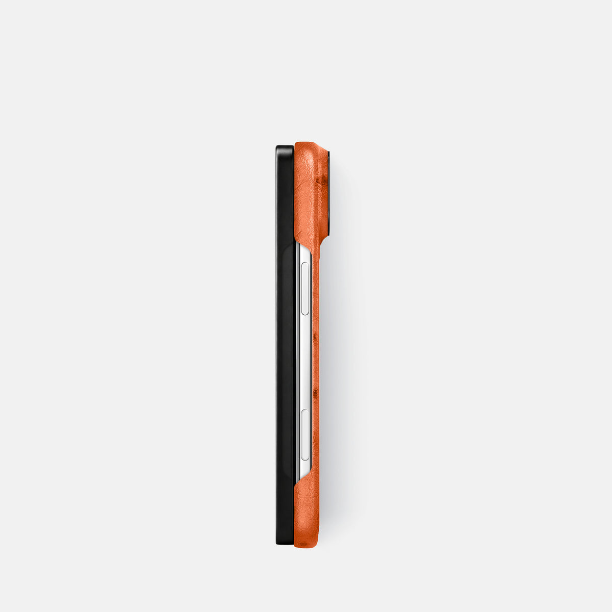 Classic Case For iPhone Duo In Ostrich -3 | Orange-Black