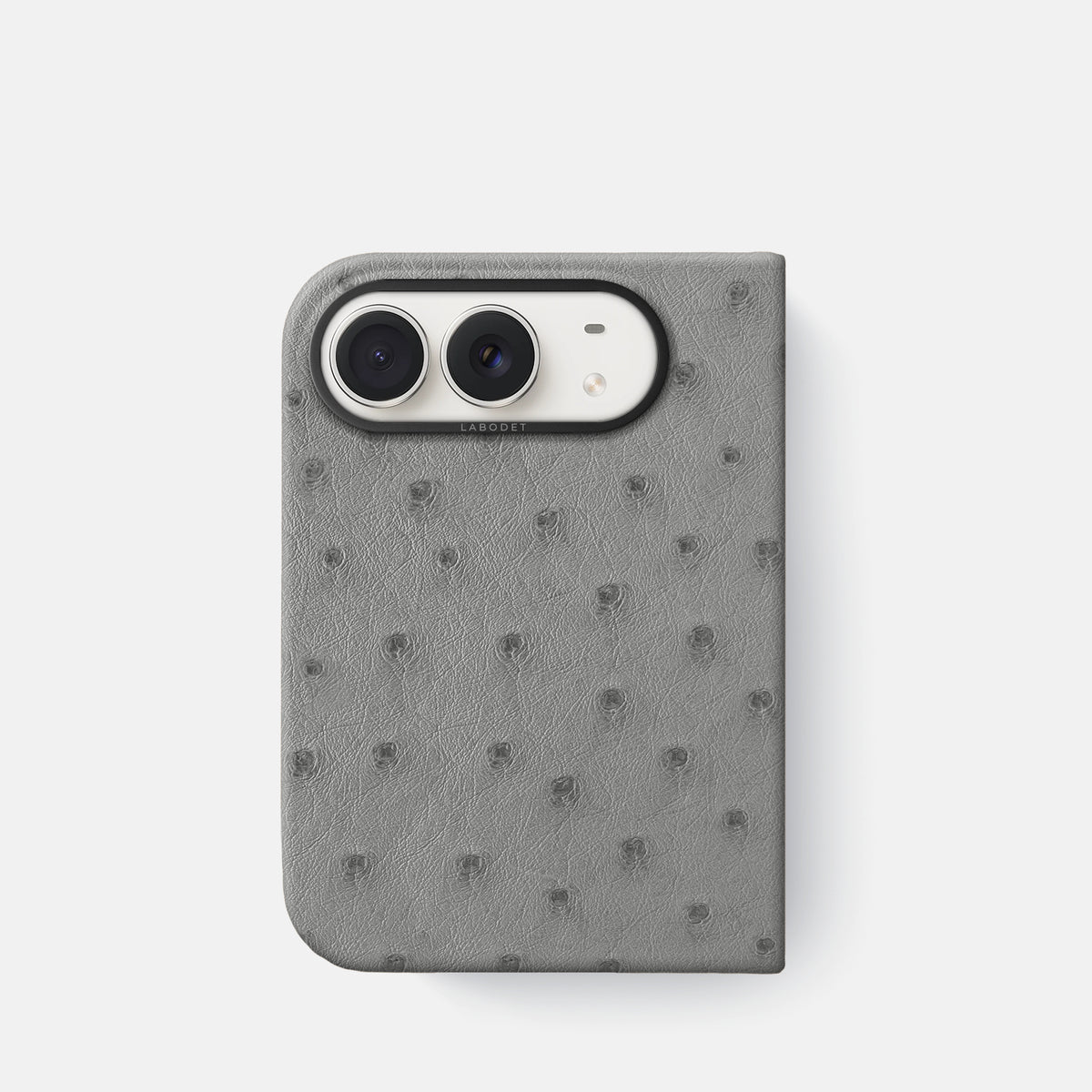 Classic Case For iPhone Duo In Ostrich -1 | Silver-Black