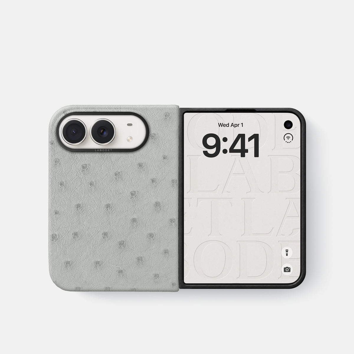 Classic Case For iPhone Duo In Ostrich -2 | White-Black