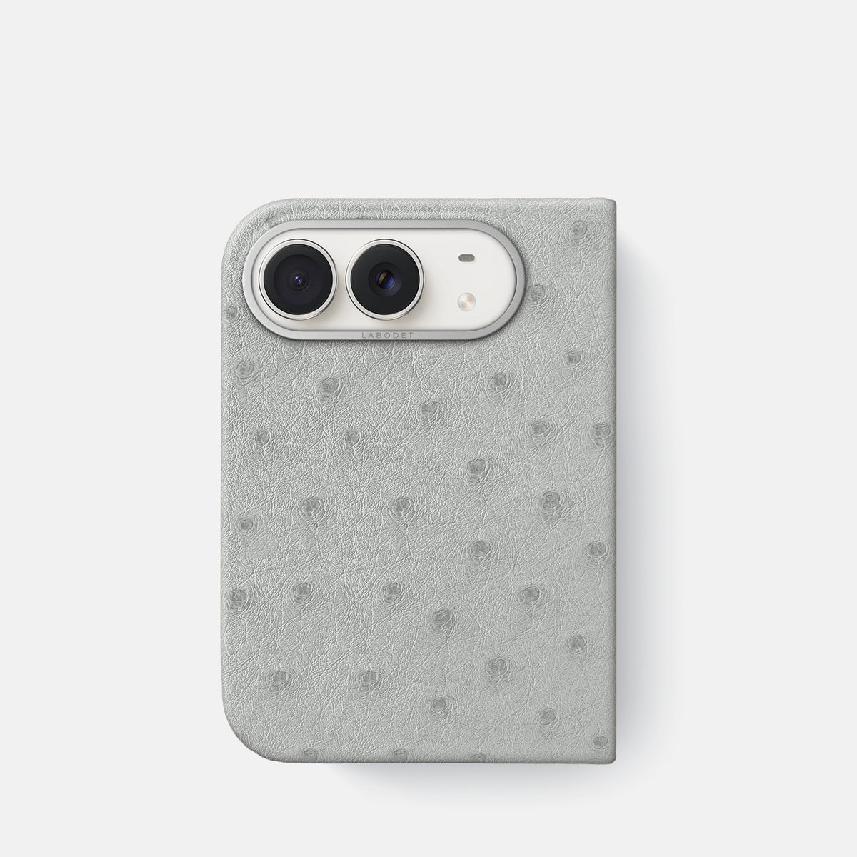 Classic Case For iPhone Duo In Ostrich -1 | White-Steel