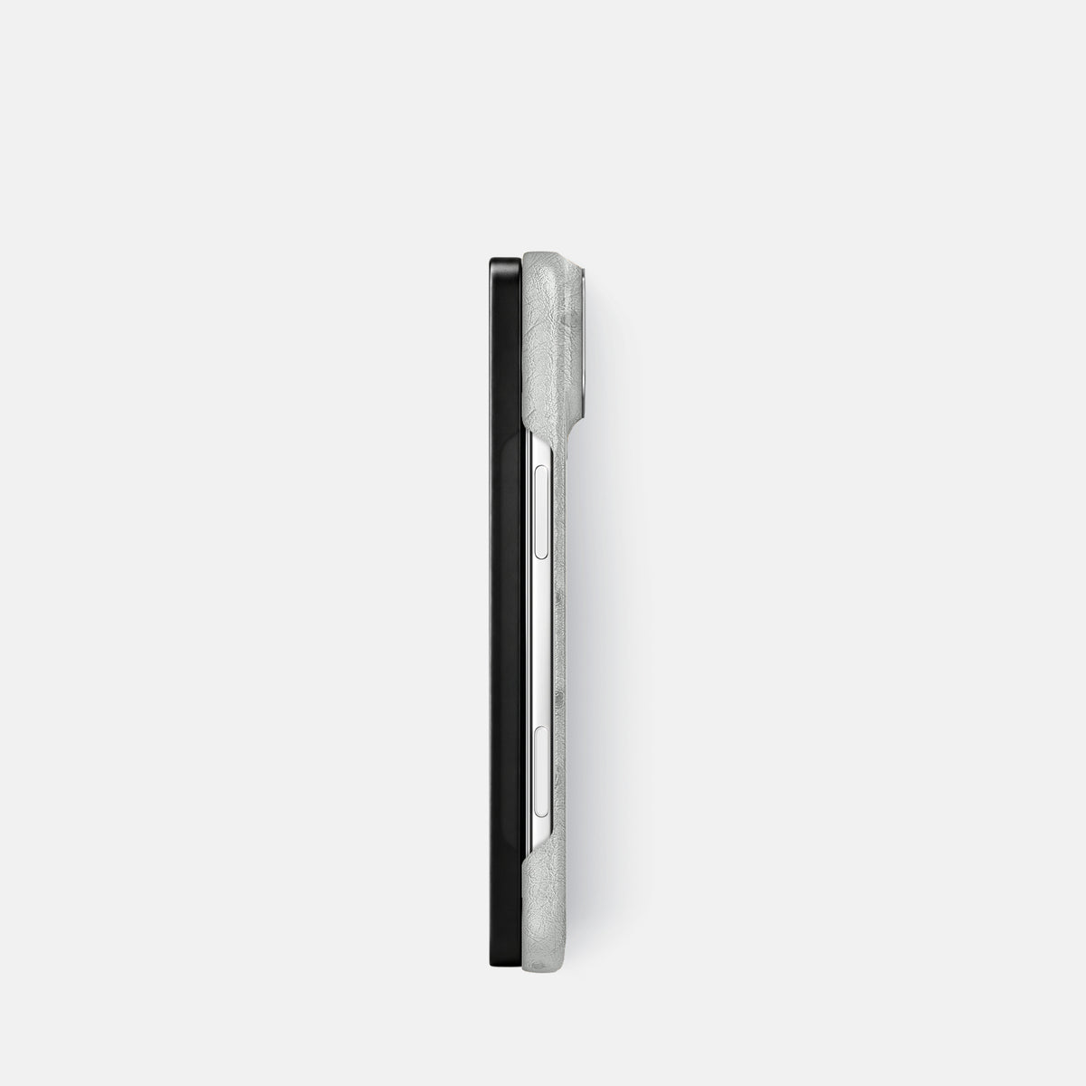 Classic Case For iPhone Duo In Ostrich -3 | White-Steel