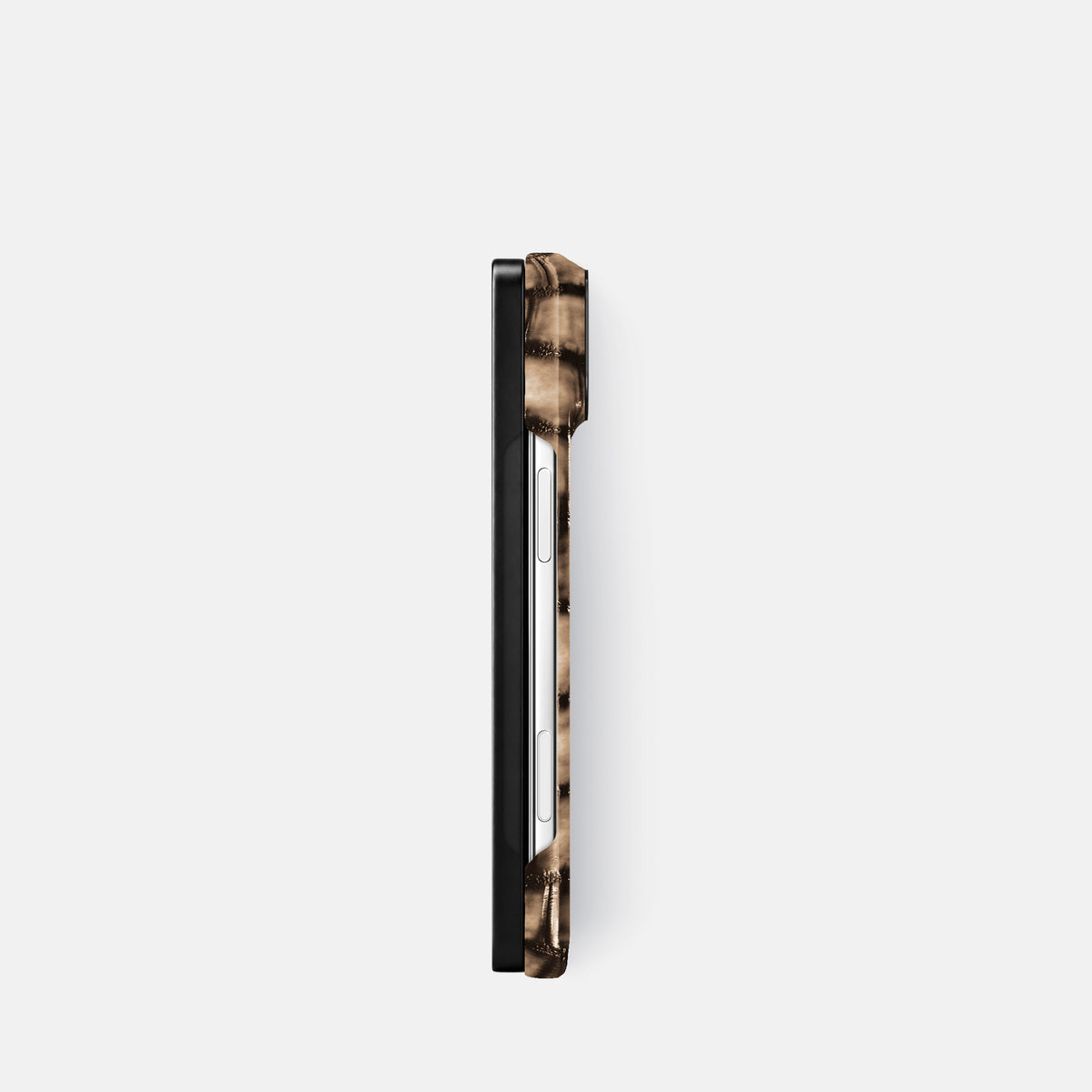 Classic Case For iPhone Duo In Patina Alligator -3 | Etoupe-Black