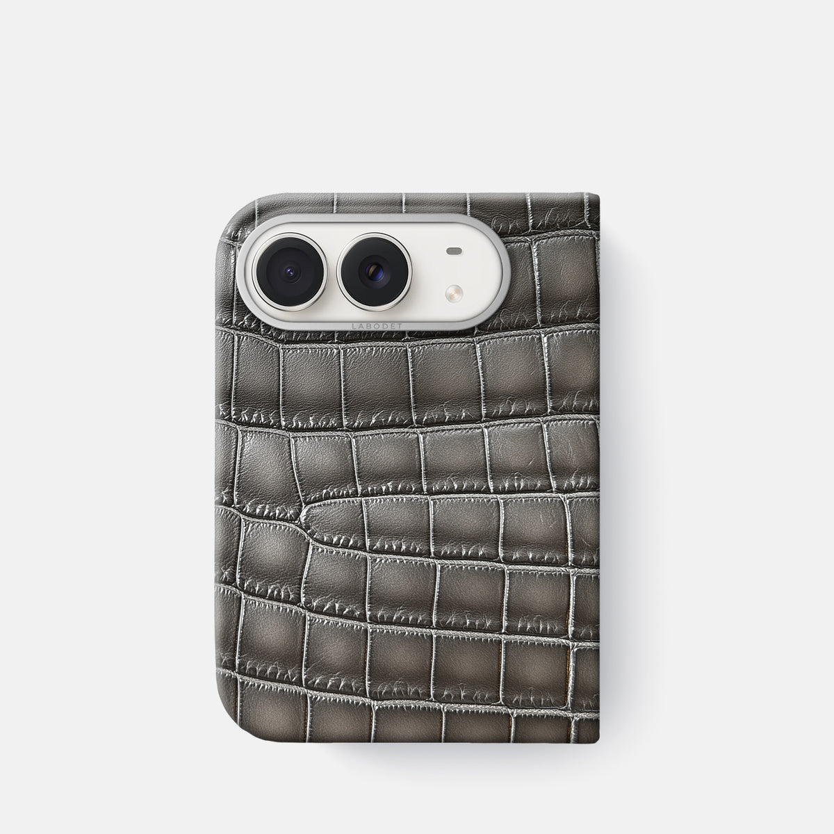 Classic Case For iPhone Duo In Patina Alligator -1 | Grey-Steel