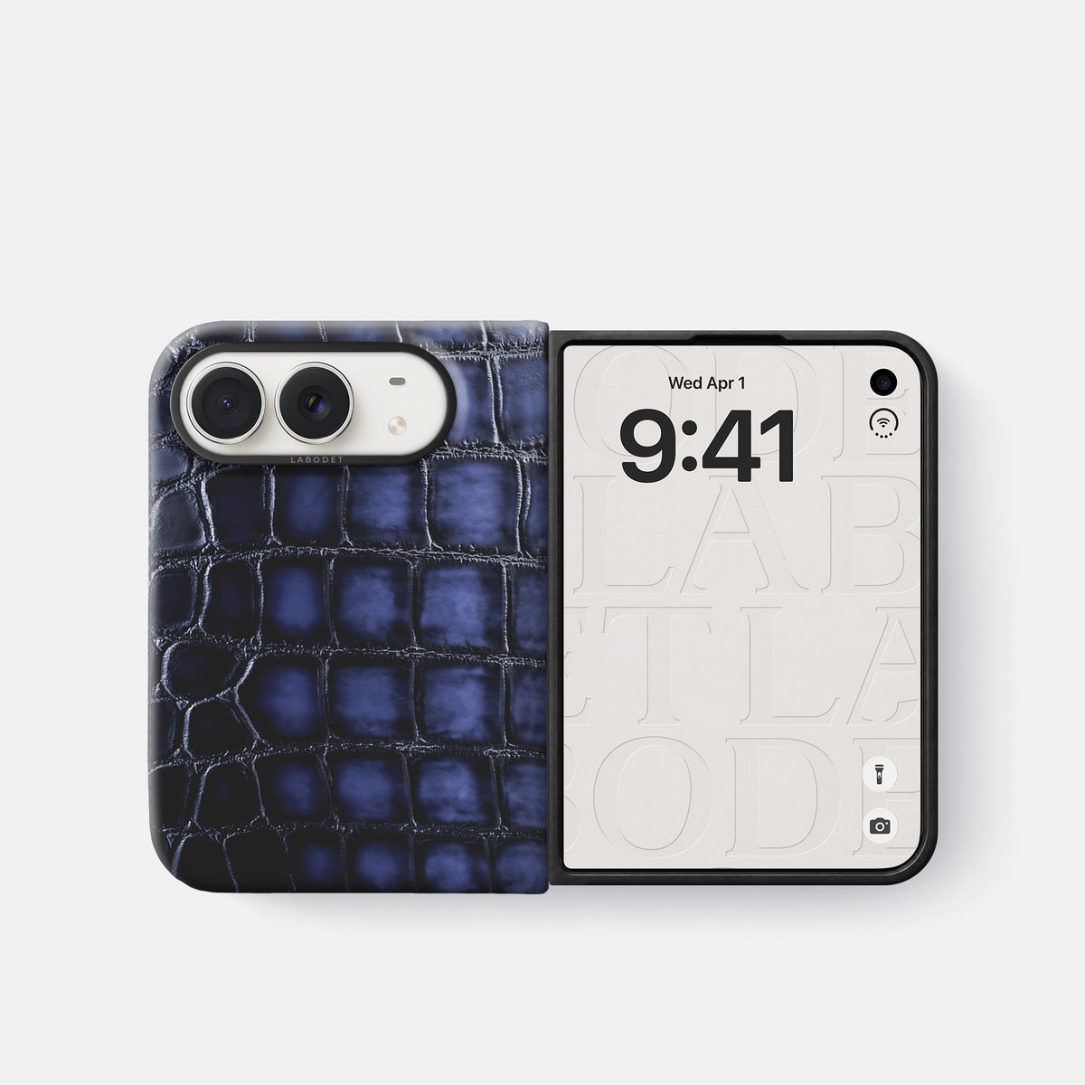 Classic Case For iPhone Duo In Patina Alligator -2 | Havana-Blue-Black
