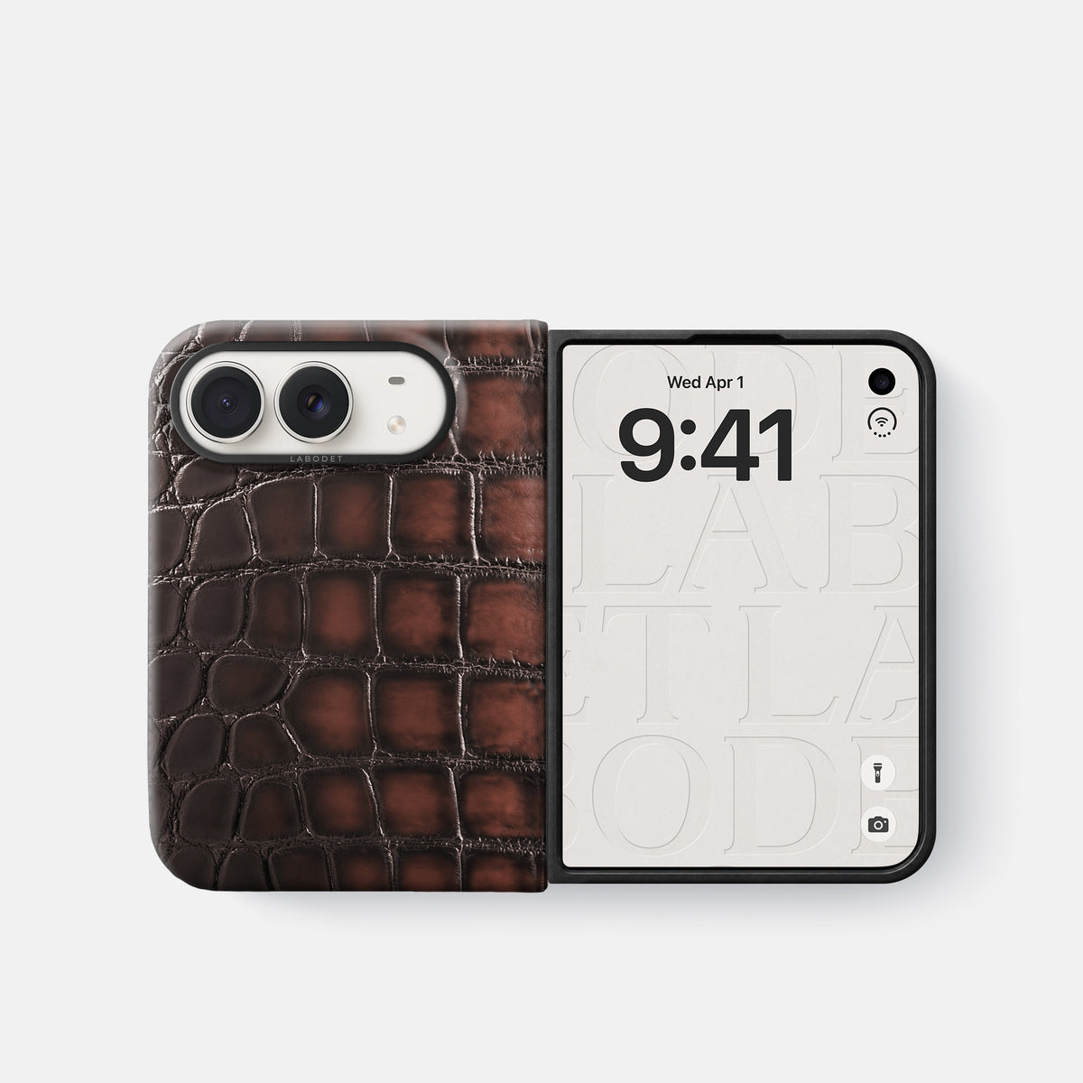 Classic Case For iPhone Duo In Patina Alligator -2 | Havana-Brown-Black