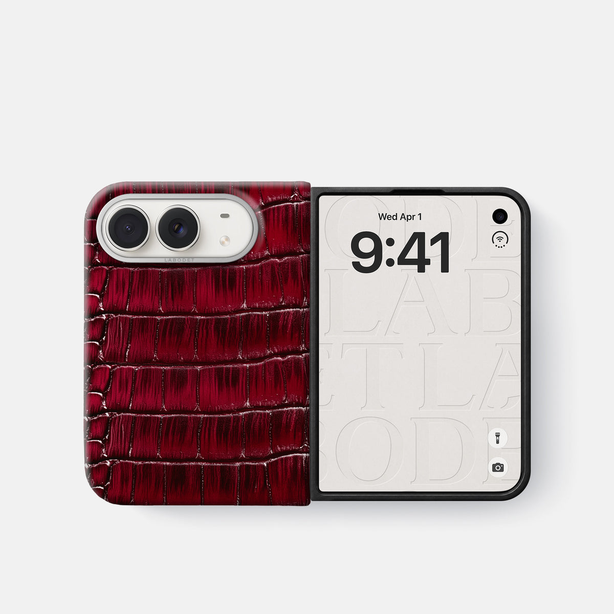 Classic Case For iPhone Duo In Patina Alligator -2 | Havana-Burgundy-Steel
