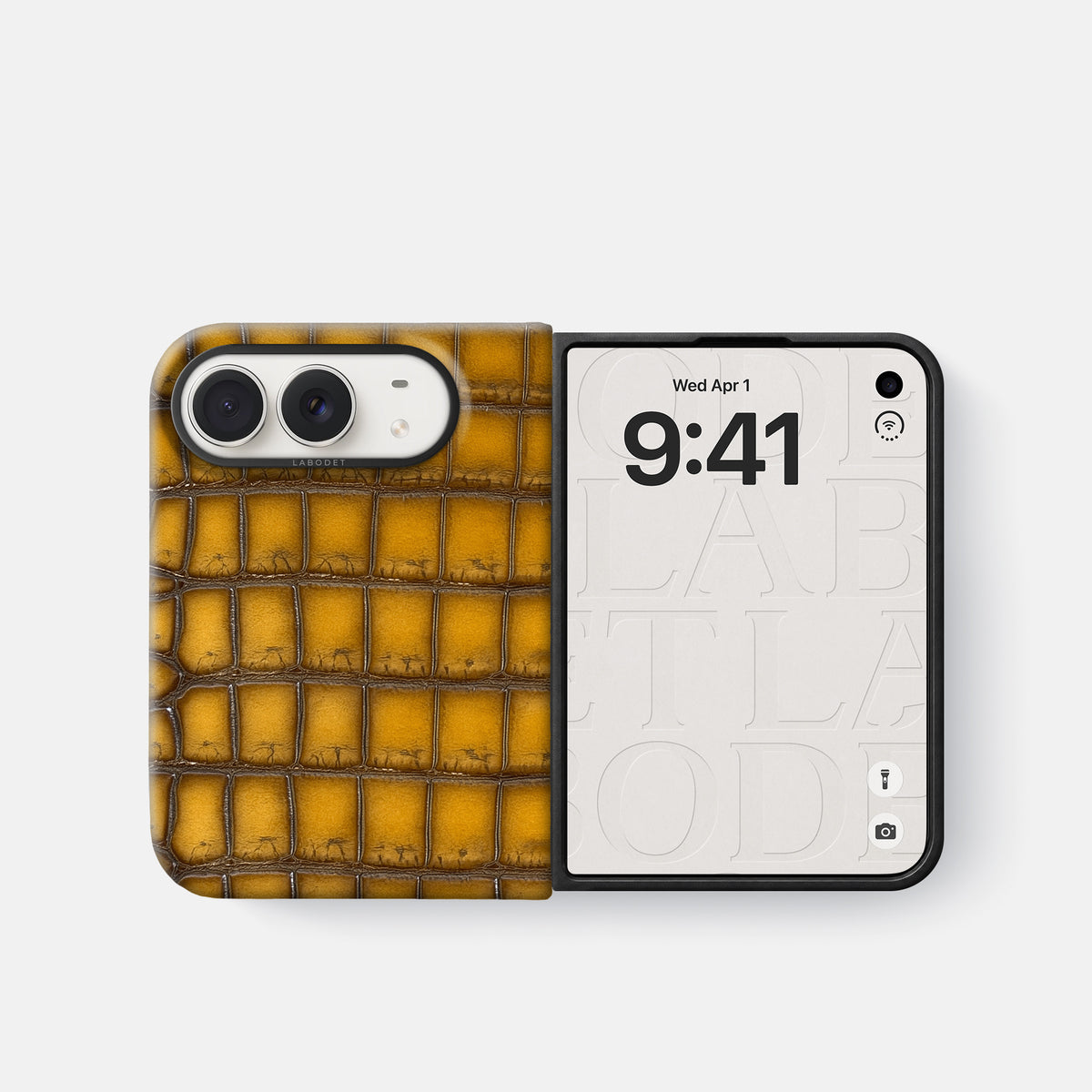 Classic Case For iPhone Duo In Patina Alligator -2 | Sydney-Black