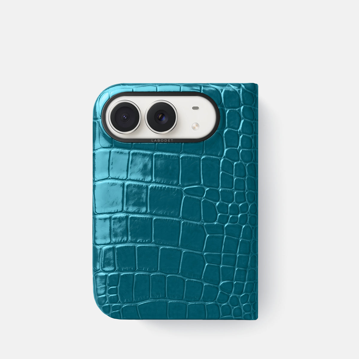Classic Case For iPhone Duo In Shiny Alligator -1 | Curacao-Black